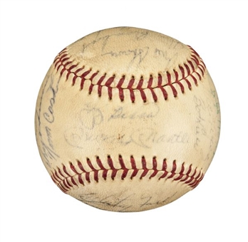 1961 New York Yankees World Champions Team Signed Baseball With Mantle and Maris   